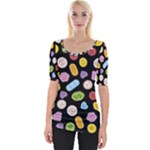 Ecstasy pills pattern Wide Neckline T-Shirt