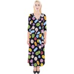 Ecstasy pills pattern Quarter Sleeve Wrap Maxi Dress