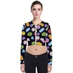 Ecstasy pills pattern Long Sleeve Zip Up Bomber Jacket