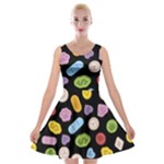 Ecstasy pills pattern Velvet Skater Dress