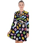 Ecstasy pills pattern Long Sleeve Panel Dress