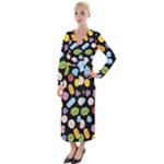 Ecstasy pills pattern Velvet Maxi Wrap Dress