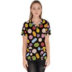 Ecstasy pills pattern Women s V-Neck Scrub Top