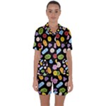 Ecstasy pills pattern Satin Short Sleeve Pajamas Set