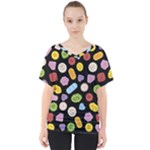 Ecstasy pills pattern V-Neck Dolman Drape Top