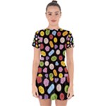 Ecstasy pills pattern Drop Hem Mini Chiffon Dress