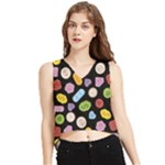 Ecstasy pills pattern V-Neck Cropped Tank Top