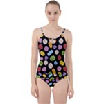 Ecstasy pills pattern Cut Out Top Tankini Set