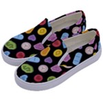 Ecstasy pills pattern Kids  Canvas Slip Ons