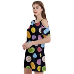 Women s Cold Shoulder Round Neck Mini Dress 