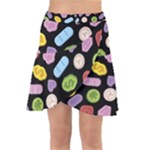 Ecstasy pills pattern Wrap Front Skirt