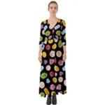 Ecstasy pills pattern Button Up Boho Maxi Dress