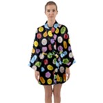 Ecstasy pills pattern Long Sleeve Satin Kimono