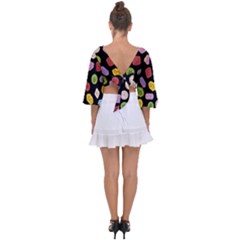 Tie Back Butterfly Sleeve Chiffon Top 