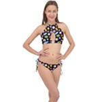 Ecstasy pills pattern Cross Front Halter Bikini Set