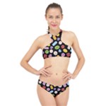 Ecstasy pills pattern High Neck Bikini Set