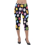 Ecstasy pills pattern Lightweight Velour Capri Leggings 