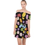 Ecstasy pills pattern Off Shoulder Chiffon Dress