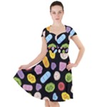 Ecstasy pills pattern Cap Sleeve Midi Dress