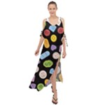 Ecstasy pills pattern Maxi Chiffon Cover Up Dress