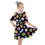 Ecstasy pills pattern Kids  Shoulder Cutout Chiffon Dress