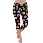 Ecstasy pills pattern Lightweight Velour Capri Yoga Leggings