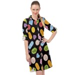 Ecstasy pills pattern Long Sleeve Mini Shirt Dress