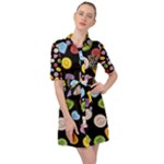 Ecstasy pills pattern Belted Shirt Dress