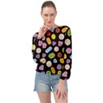 Ecstasy pills pattern Banded Bottom Chiffon Top