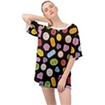 Ecstasy pills pattern Oversized Chiffon Top