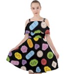 Ecstasy pills pattern Cut Out Shoulders Dress