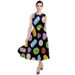 Ecstasy pills pattern Round Neck Boho Dress