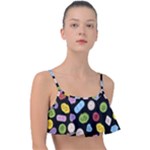 Ecstasy pills pattern Frill Bikini Top