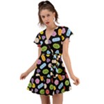 Ecstasy pills pattern Flutter Sleeve Wrap Dress