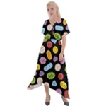 Ecstasy pills pattern Cross Front Sharkbite Hem Maxi Dress