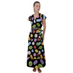 Ecstasy pills pattern Flutter Sleeve Maxi Dress