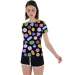 Ecstasy pills pattern Back Circle Cutout Sports T-Shirt