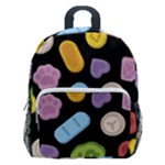 Ecstasy pills pattern Kids  Age 5-10 Lightweight School Backpack with Side Pockets