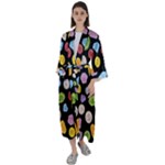 Ecstasy pills pattern Maxi Satin Kimono