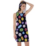 Ecstasy pills pattern Racer Back Hoodie Dress