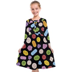 Ecstasy pills pattern Kids  Midi Sailor Dress from ArtsNow.com