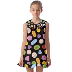 Kids  Pilgrim Collar Ruffle Hem Dress 