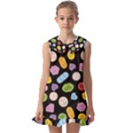 Ecstasy pills pattern Kids  Pilgrim Collar Ruffle Hem Dress