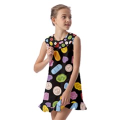 Kids  Pilgrim Collar Ruffle Hem Dress 