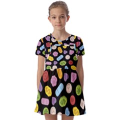 Kids  Short Sleeve Pinafore Style Dress 