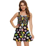 Ecstasy pills pattern Ruffle Edge Bra Cup Chiffon Mini Dress