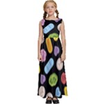 Ecstasy pills pattern Kids  Satin Sleeveless Maxi Dress