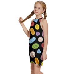 Kids  Halter Collar Waist Tie Chiffon Dress 