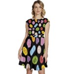 Ecstasy pills pattern Cap Sleeve High Waist Dress