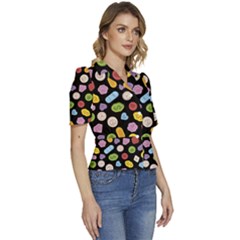 Puffed Short Sleeve Button Up Jacket 